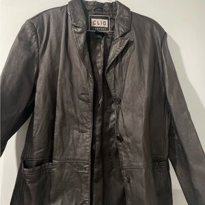 Clio Women's Dark Brown Leather Jacket